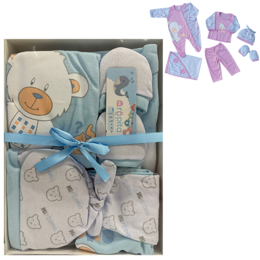 [4266] R741 Conjunto x6 Piezas Caja Oso Azul Niño