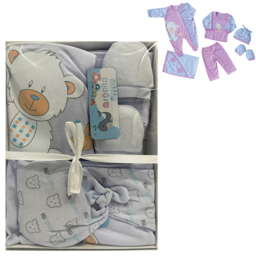 [4267] R741 Conjunto x6 Piezas Caja Oso Blanco Niño