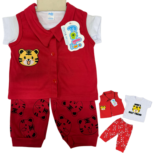 [4320] R0229 Conjunto x3 Piezas Tigre Rojo