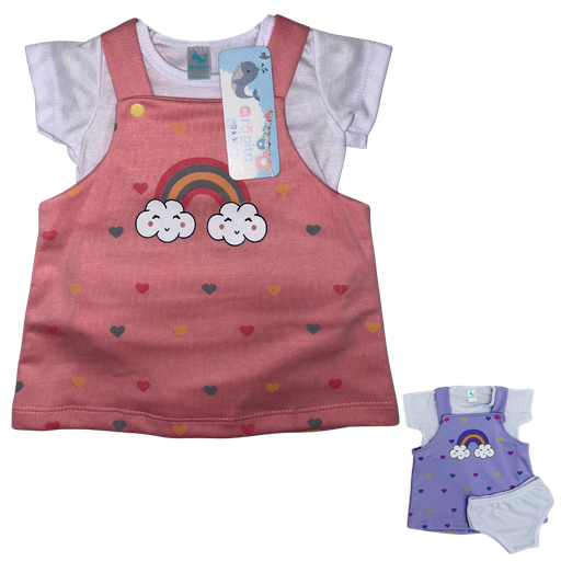 [4355] R745 Jardinera Arcoiris x3 Piezas Salmon/Blanco