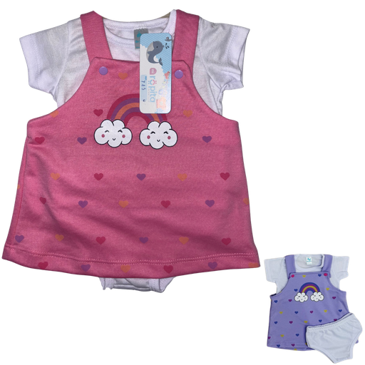 [4357] R745 Jardinera Arcoiris x3 Piezas Fucsia/Blanco