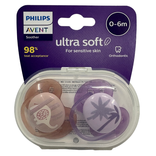 [4507] ACC Chupo Entretenedor AVENT SCF09109 Mamila x2 unidades 0-6m Morado/Rosa