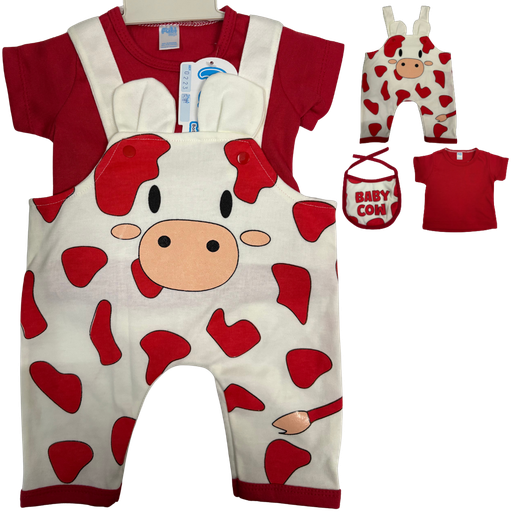 [4633] R-ecu Conjunto Malla x3 Vaquita Rojo/Blanco Talla: Unica Niño