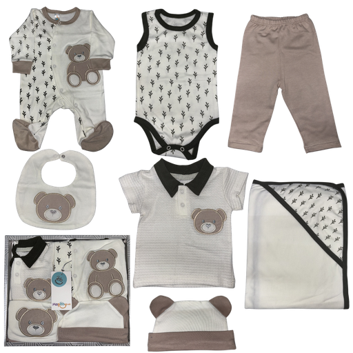 [4811] R7097 Primer Día Niño Oso Bordado (Línea Premium) Verde Talla:Única