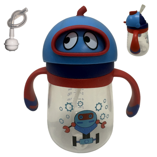 [4684] ACC Vaso Pitillo 2333 10onz con Valvula Anticolico Robot Azul