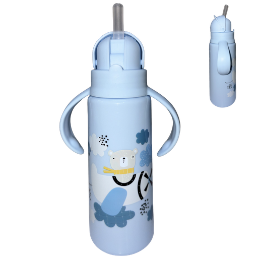 [4706] ACC Vaso Pitillo 9onz BIP1665 Oso Azul