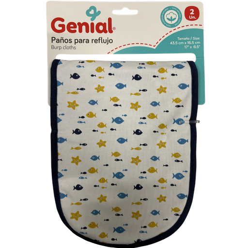 [4761] ACC Pañuelo para Reflujo Babitas GNBC5022 43x16cm Peces Azul