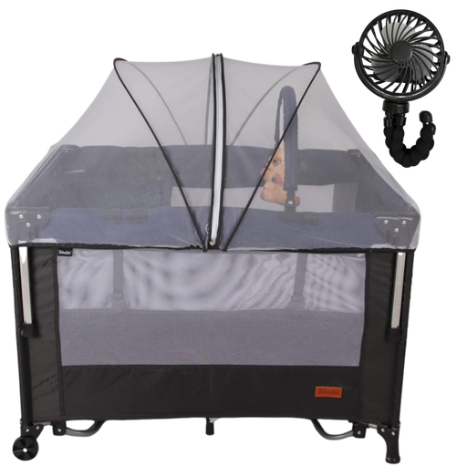 [5100] ACC Corral Colecho Mecedora Ventilador BRISA1 Azul 101*73*70cm