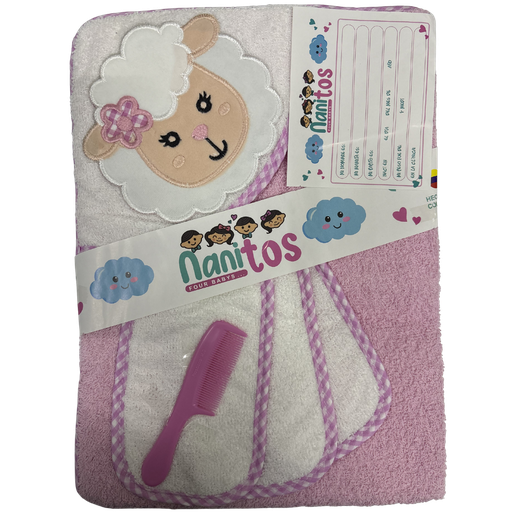 [5132] ACC Toalla DN Doble Secado x5 Piezas 76x76cm Oveja Rosada