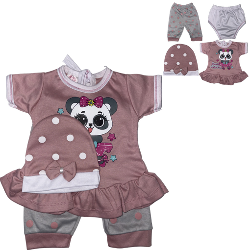 [5026] R-ecu Conjunto Malla x4 Panda Bailarina Colores Surtidos Talla: Unica Niña