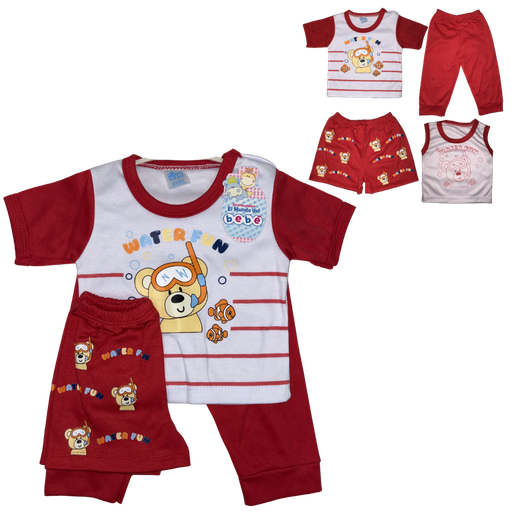 [5034] R-ecu Conjunto Malla x4 Oso Acuatico Colores Surtidos Talla: Unica Niño