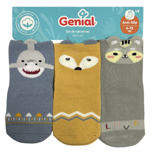 [5073] ACC Medias x3 Und. 6-12 Meses GNSK03NS Niño