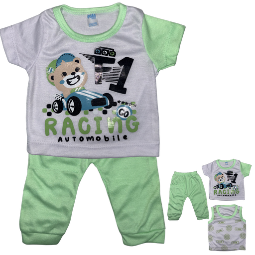 [5284] R0460 Conjunto x3 Piezas Eco Oso/Carro Colores Surtidos Niño