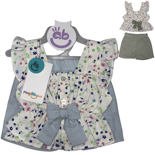 [5294] R7095 Asoleador Estampado (Línea Premium) Niña Azul Talla: 6-9