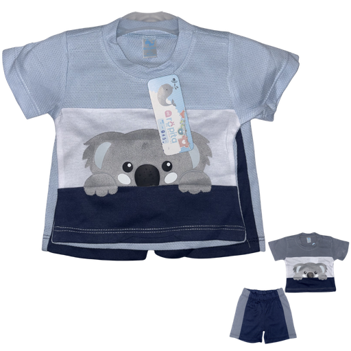 [5313] R045 Conjunto x2 Piezas Koala Azul Niño Talla: 0-6