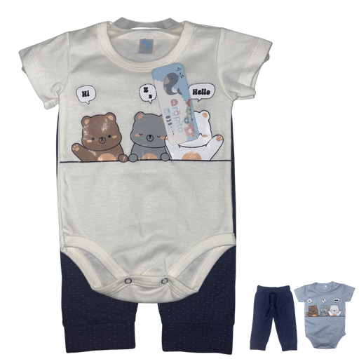 [5335] R030 Conjunto x2 Piezas Osos Beige Niña Talla: 12-18