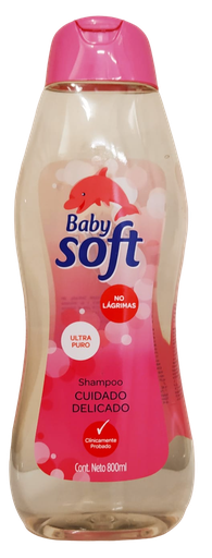 [373] Shampoo Baby Soft Cuidado Delicado Rosado *800ml