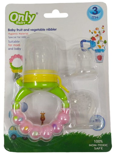 [617] ACC Dispensador de Fruta de Silicona FZ62 Rosado/Verde