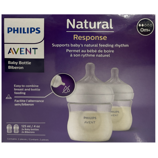 [1765] ACC Tetero Avent Natural SCY900-02 4onz 0m+ x2 Unid Transparente Flujo #2