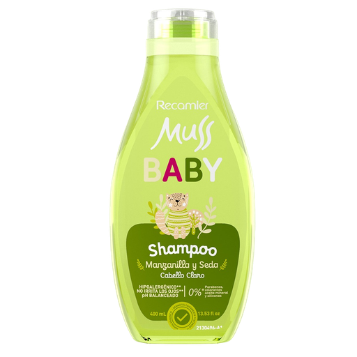 [1869] Shampoo Muss Baby Manzanilla y Seda Cabelllo Claro 400ml