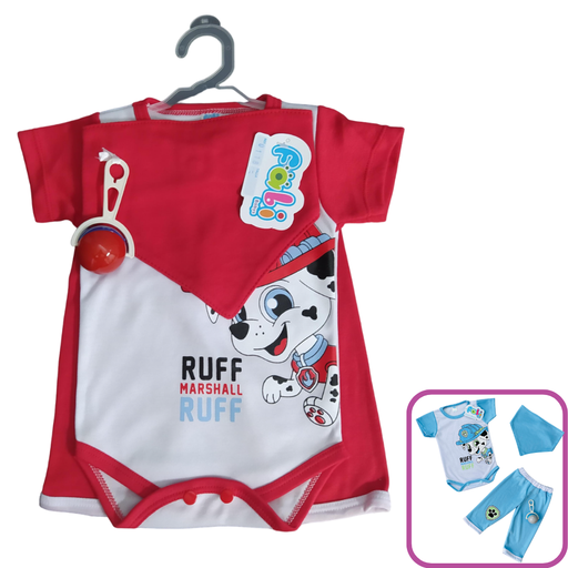 [1894] R0118 Conjunto Patrulla Canina x3 Piezas Rojo
