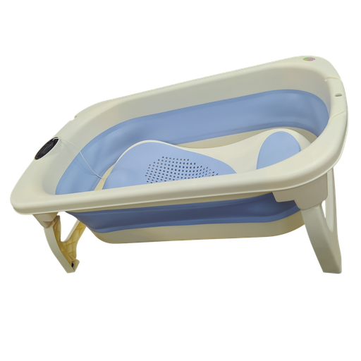 [2234] ACC Bañera plegable con termómetro, soporte y desagüe BSP101 Azul