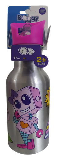 [2358] ACC Botella De Agua En Aluminio 17onz 04B33539 Robot Rosado