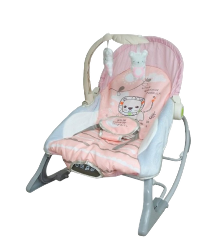 [2577] ACC Silla Mecedora Vibradora Musical 27223 Gris-Rosada