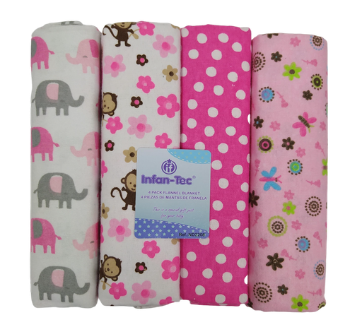 [2585] ACC Manta De Franela ND2208 Diseños Surtidos Niña x4 Und 75x75cm