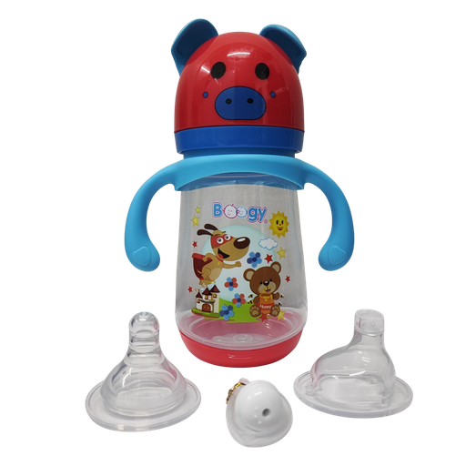 [2930] ACC Tetero 10onz 21961 con valvula anticolico Rojo/Azul Cerdito