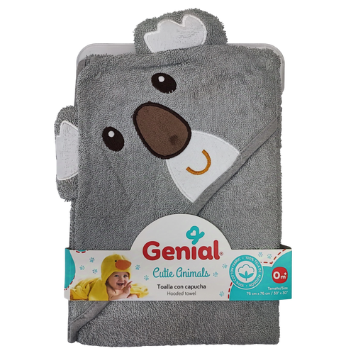 [2925] ACC Toalla GNTU120435 76x76cm Gris Oso Perezoso