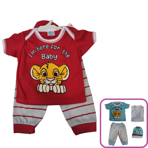 [2965] R-ecu Conjunto Malla Leon Baby Rojo