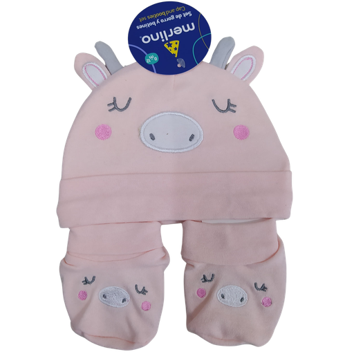 [3240] ACC Set Gorro y medias XHW009 Pig rosado