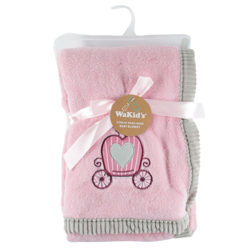 [3256] ACC Cobija 75*100cm Rosado y gris Corazón 77573