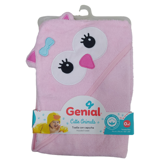 [3261] ACC Toalla GNTU120435 76x76cm Buho Rosado