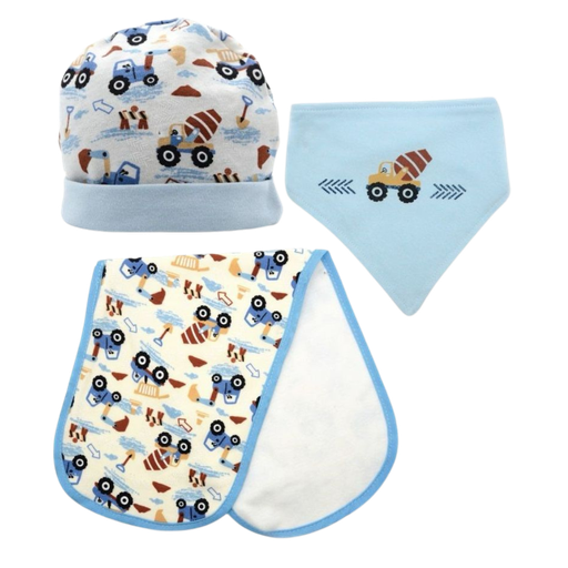 [3264] ACC Set 3 piezas Gorro + Pañuelo + Babero 76942 Azul