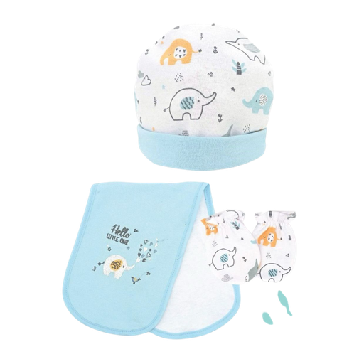 [3272] ACC Set 3 Piezas Gorro + Babero + Manoplas Azul  77081