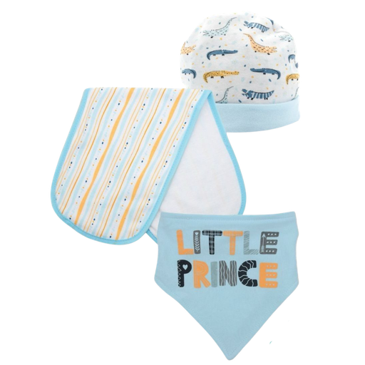 [3273] ACC Set 3 Piezas Gorro + Babero + Pañuelo Azul 77082