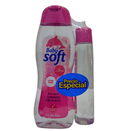 [3290] Shampoo Baby Soft Rosado 400ml + 200ml OFERTA