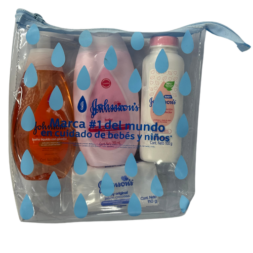 [3294] Estuche Johnsons Grande 4 Productos (Baño Liquido 200 + Crema 200 + Talco 100 + Jabón Barra)