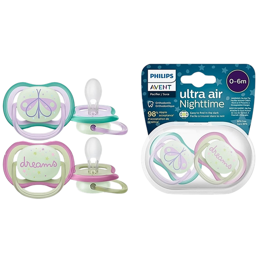 [3393] ACC Chupo Entretenedor AVENT Mamila SCF376-19 x2 Unidades 0-6m Lila-Verde