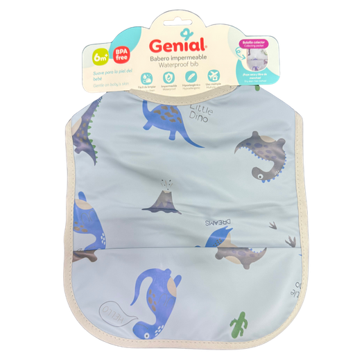 [3428] ACC Babero Impermeable GNBB3023 Azul-Dinosaurio 6+