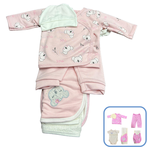 [3598] R12177 Primer Dia Koala x6 Piezas Rosado Talla:Unica