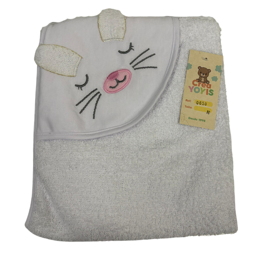 [3612] R0658 Toalla x1 Pieza Blanco-Rosado