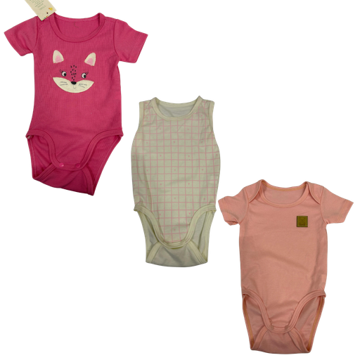 [3632] R1321 Mameluco Niña x3 Colores Surtido Talla 12-18