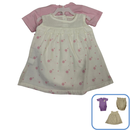 [3660] R6132 Conjunto Globos x3 Piezas Rosado Talla: 6-12