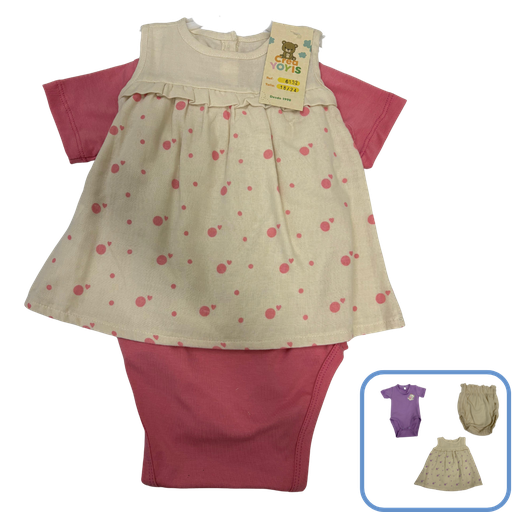 [3664] R6132 Conjunto Globos x3 Piezas Salmon Talla:18-24