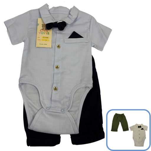 [3667] R7514 Conjunto Smoking x3 Piezas Azul Talla: 3