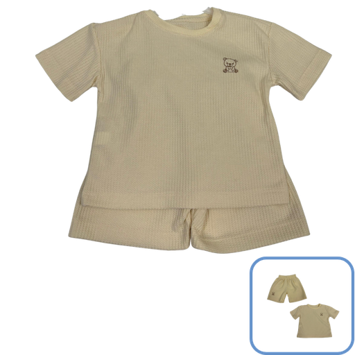 [3674] R3000 Conjunto Over x2 Piezas Amarillo Claro Talla: 2