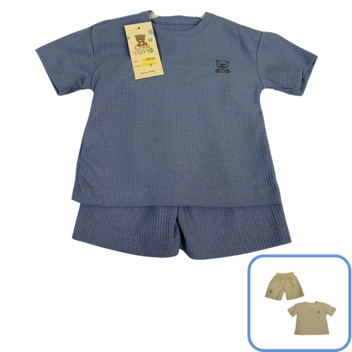 [3677] R3000 Conjunto Over x2 Piezas Azul Talla: 4